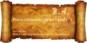 Marczinkech Apollinár névjegykártya